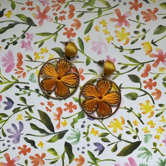 Yellow and Gold Earrings - Picture 6 of 6